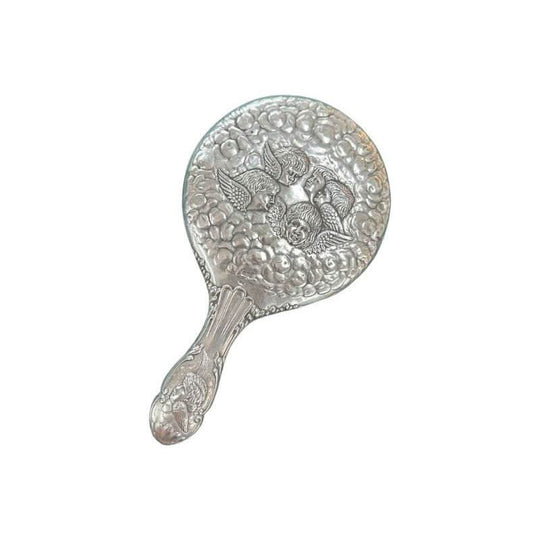 Antique silver Art Nouveau hand mirror
