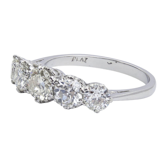 Antique Style Platinum & Old European Cut Diamond Ring