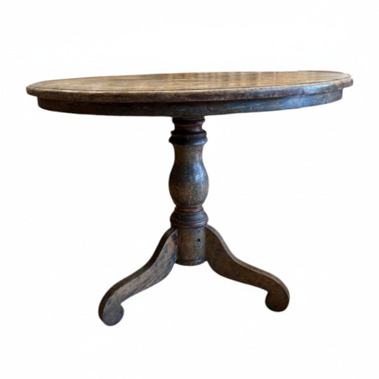 Antique Teak Round Table From Java