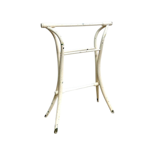 Antique Thonet Rustic White Painted Bentwood Towel Rail Stand*