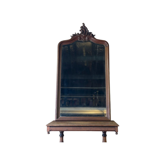 Antique Victorian Carved Timber Mantel Mirror