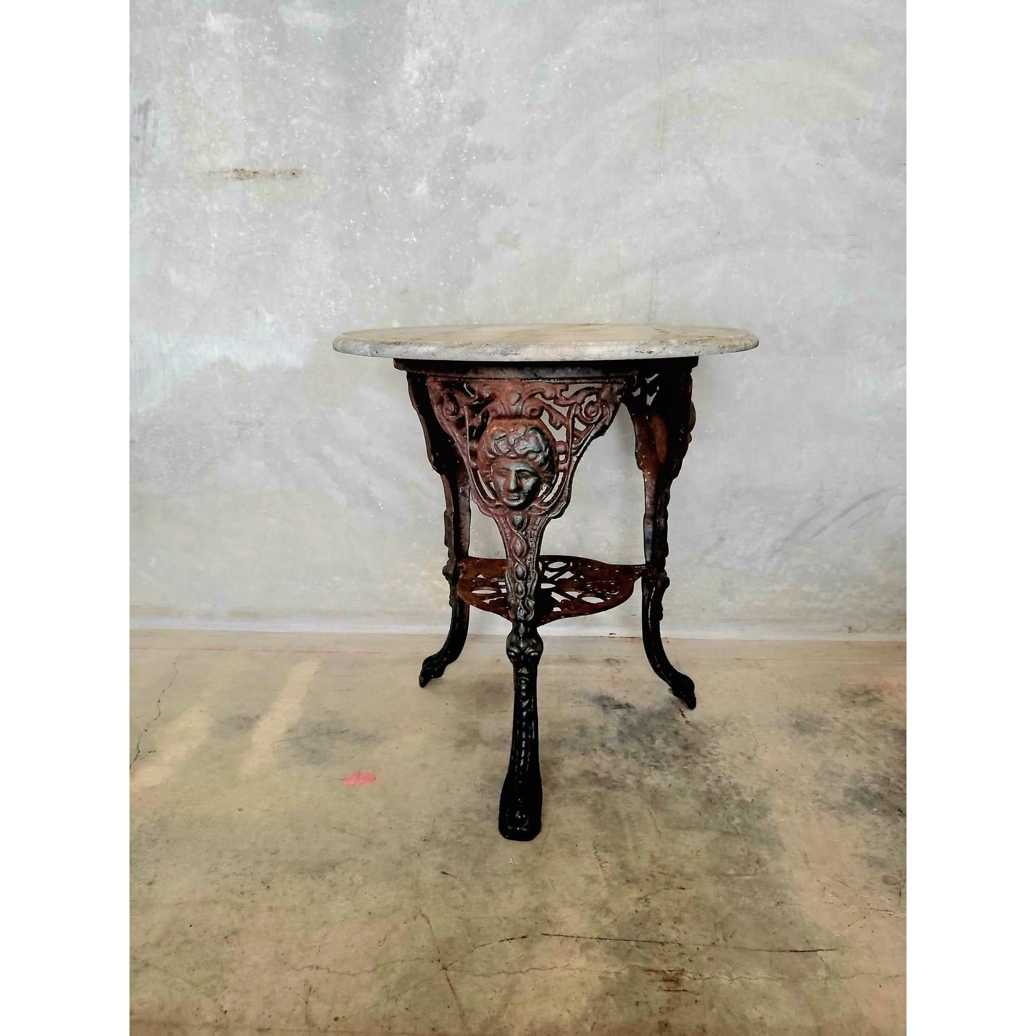 Shop Antique Victorian Marble and Cast Iron Side Table Bazaa