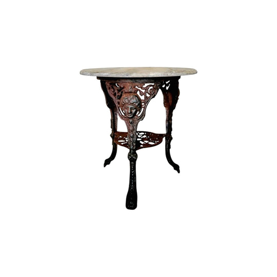 Antique Victorian Marble and Cast Iron Side Table