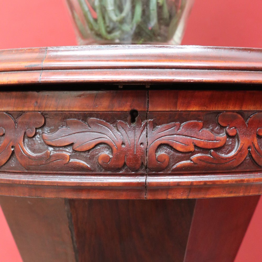 Antique Victorian Sewing or Lady’s Work Table with Pedestal Base and Carved Detail. B12659 | Bazaa | Designer, Vintage and Antique Furniture
