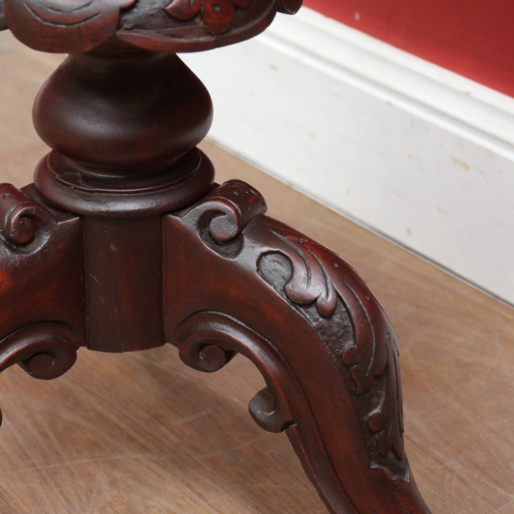 Antique Victorian Sewing or Lady’s Work Table with Pedestal Base and Carved Detail. B12659 | Bazaa | Designer, Vintage and Antique Furniture