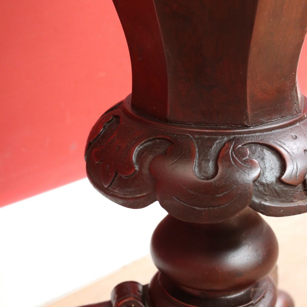 Antique Victorian Sewing or Lady’s Work Table with Pedestal Base and Carved Detail. B12659 | Bazaa | Designer, Vintage and Antique Furniture