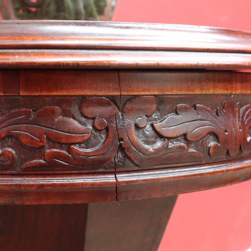 Antique Victorian Sewing or Lady’s Work Table with Pedestal Base and Carved Detail. B12659 | Bazaa | Designer, Vintage and Antique Furniture