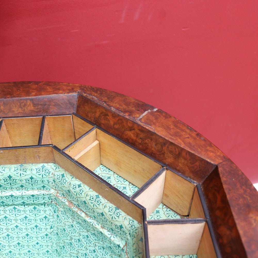 Antique Victorian Sewing or Lady’s Work Table with Pedestal Base and Carved Detail. B12659 | Bazaa | Designer, Vintage and Antique Furniture