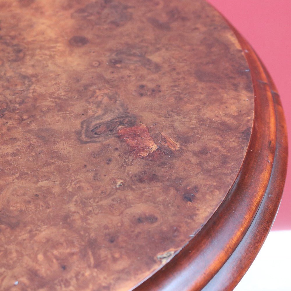 Antique Victorian Sewing or Lady’s Work Table with Pedestal Base and Carved Detail. B12659 | Bazaa | Designer, Vintage and Antique Furniture