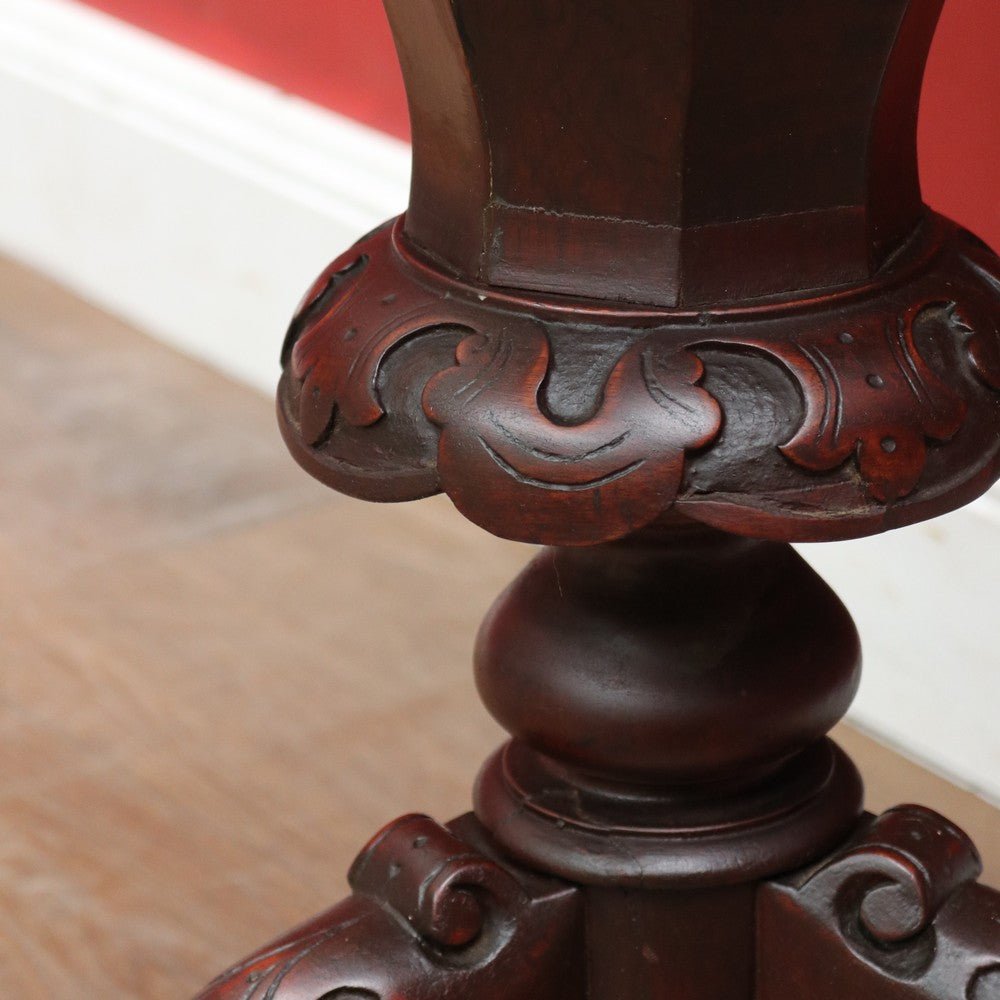 Antique Victorian Sewing or Lady’s Work Table with Pedestal Base and Carved Detail. B12659 | Bazaa | Designer, Vintage and Antique Furniture
