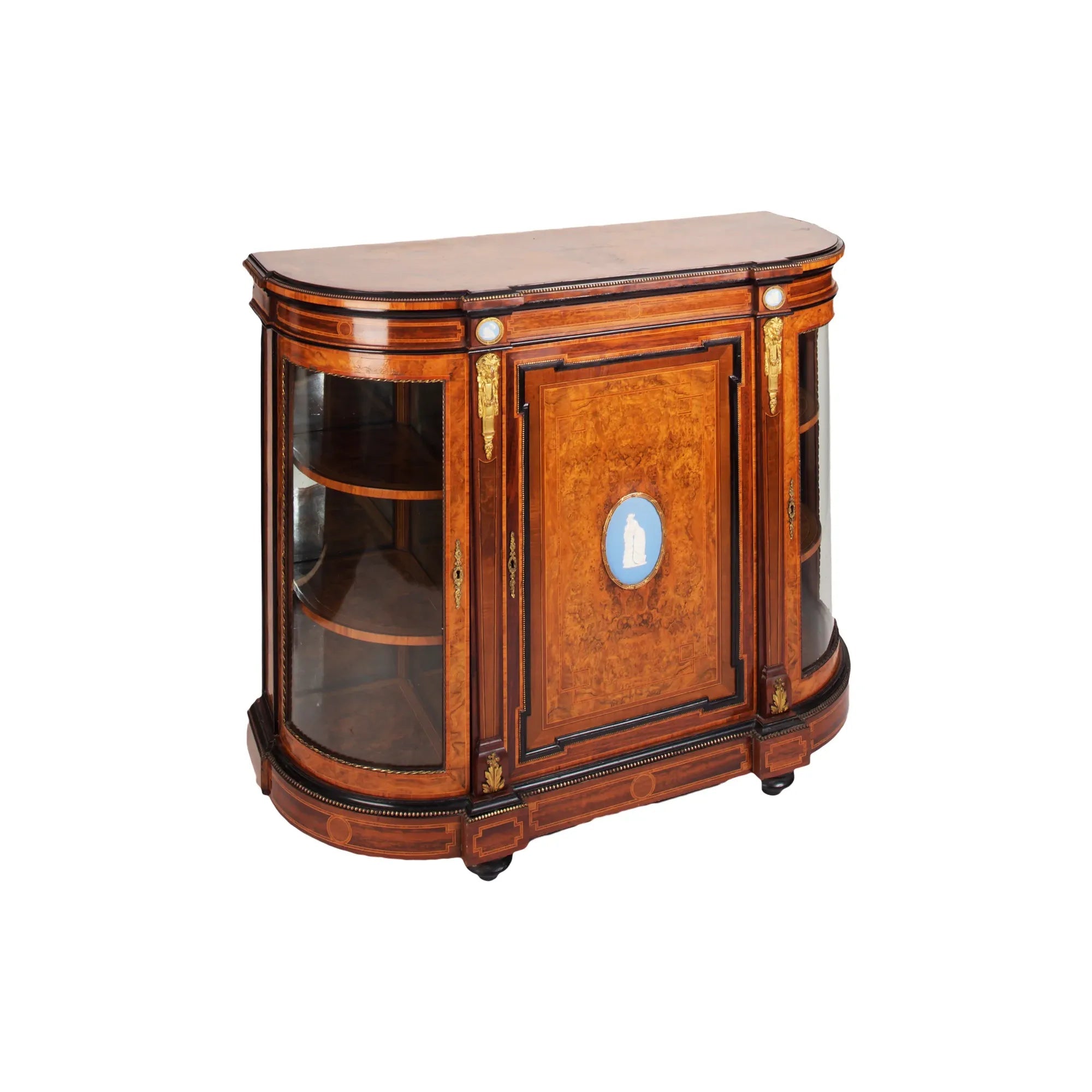 Antique Victorian walnut Credenza / Side Cabinet with Wedgewood plaques and ormolu mounts, | Bazaa | Designer, Vintage and Antique Furniture