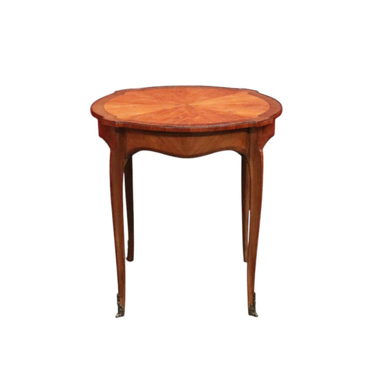 Antique Walnut, Brass and Cherrywood Side Table or Lamp Table.