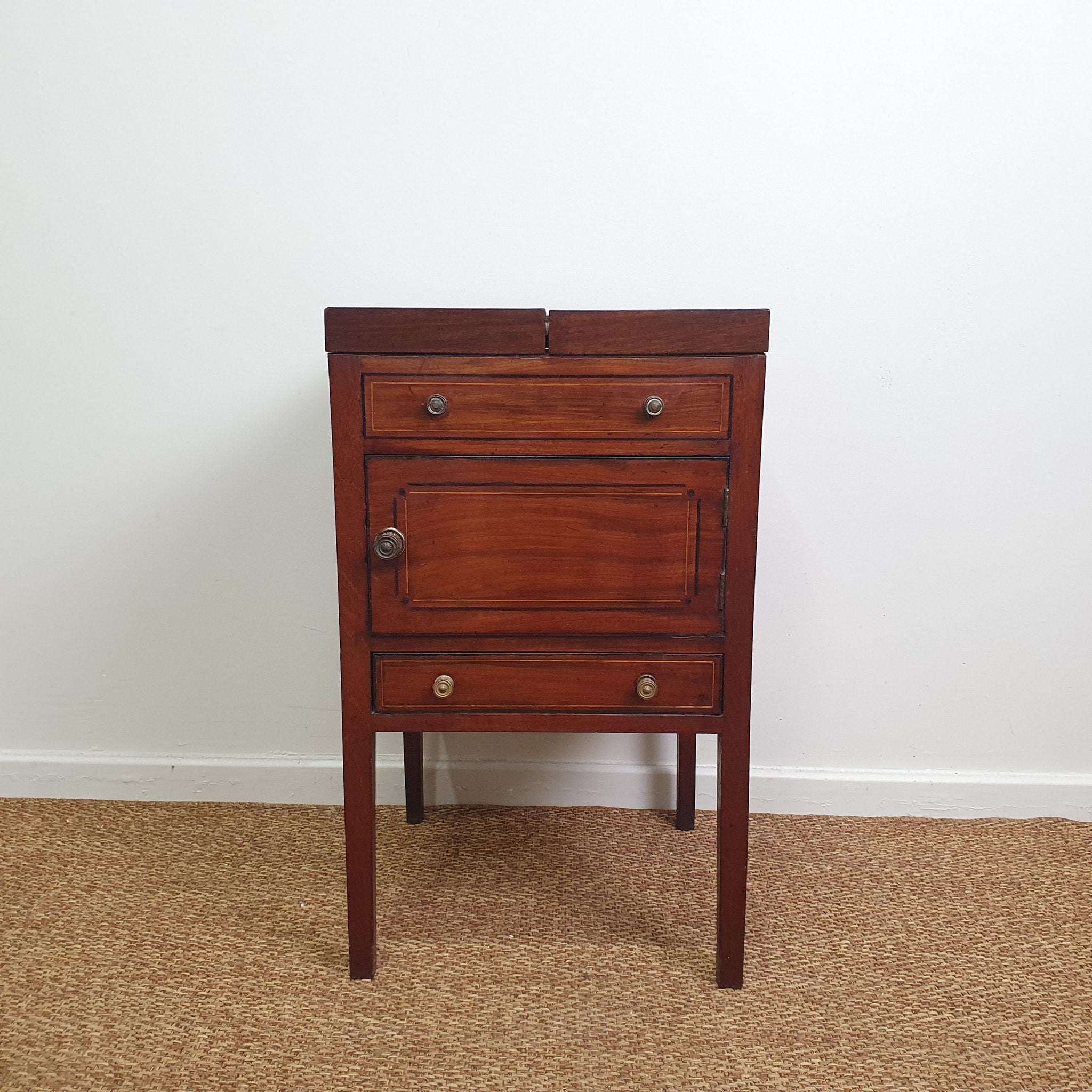 Antique Washstand with Marquetry &amp; Fold - Out Top | Bazaa | Designer, Vintage and Antique Furniture