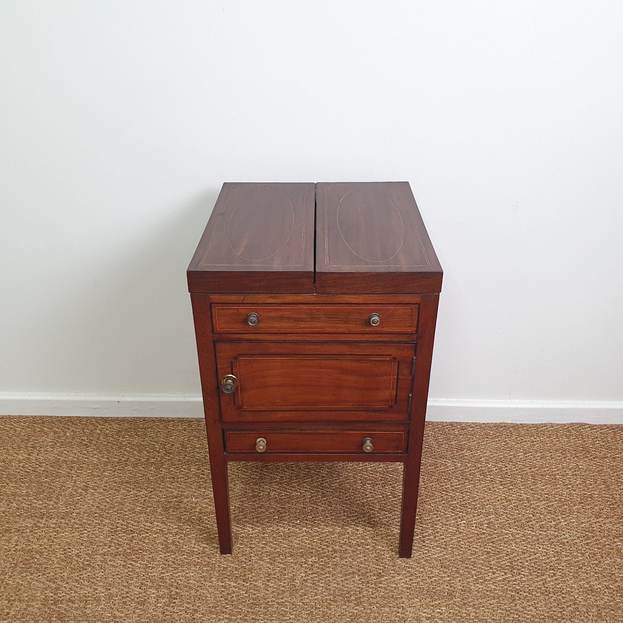 Antique Washstand with Marquetry &amp; Fold - Out Top | Bazaa | Designer, Vintage and Antique Furniture