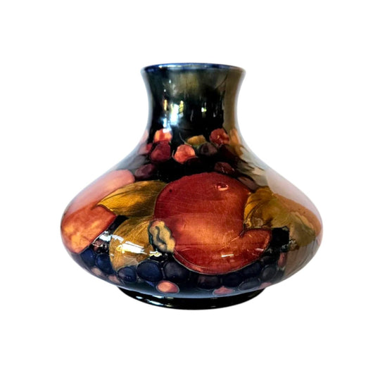 Antique William Moorcroft Pomegranate Squat Vase, Shape M32, Large, Signed, c.1918–1926