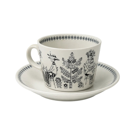 Arabia Finland “Emilia” Vintage Tea Cup & Saucer Set x8
