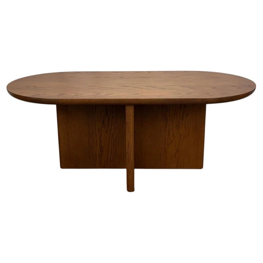 Architectural Oval Wood Coffee Table - Rich Brown