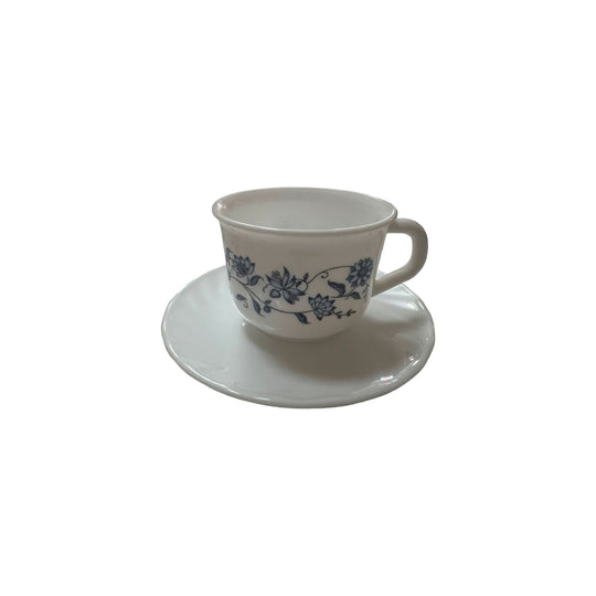 Arcopal Tea Cups x 6 (Provincial x 2, Blue Onion x 2, Red Poppy x 2)