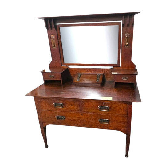 Art and Crafts Oak Dressing Table