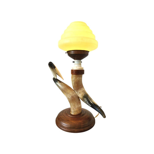 Art Deco Carved Horn Table Lamp