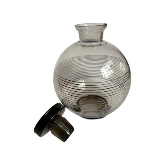 Art Deco Czech smoke glass decanter & glasses