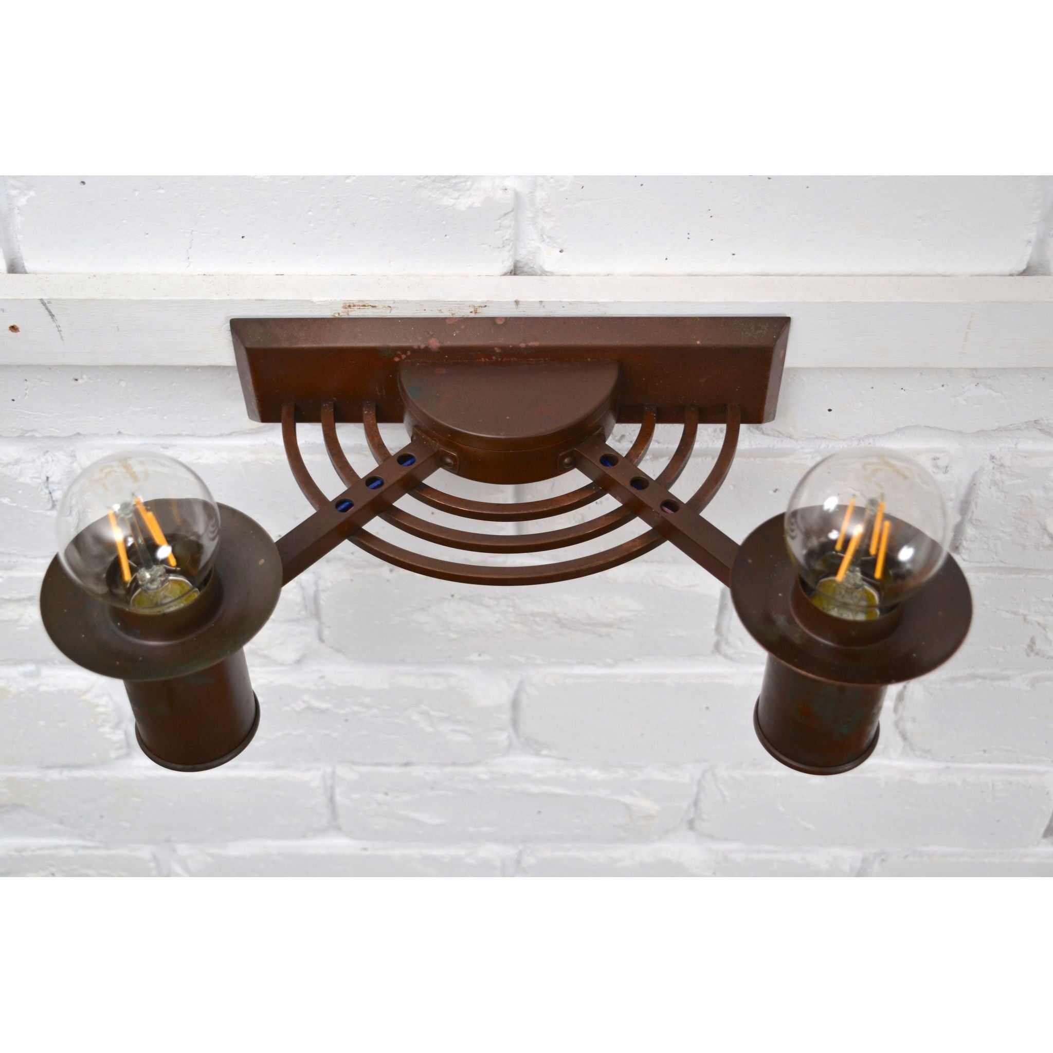 Art Deco / Decorative Arts copper banded wall sconce 1920s *Rare | Bazaa | Designer, Vintage and Antique Furniture