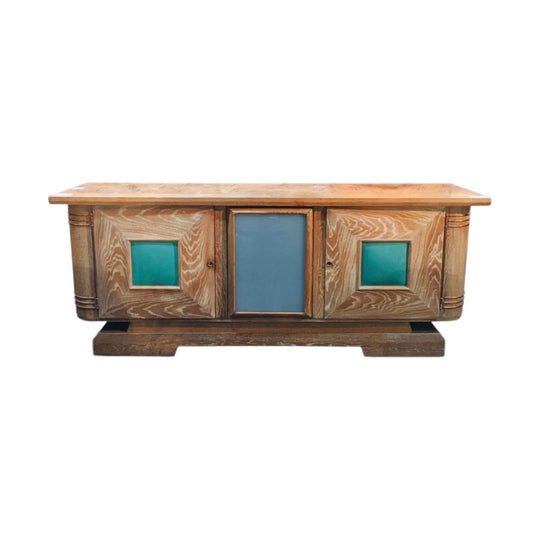 Art Deco Jean-Charles Moreux Cerused Oak Sideboard, France, circa 1940s
