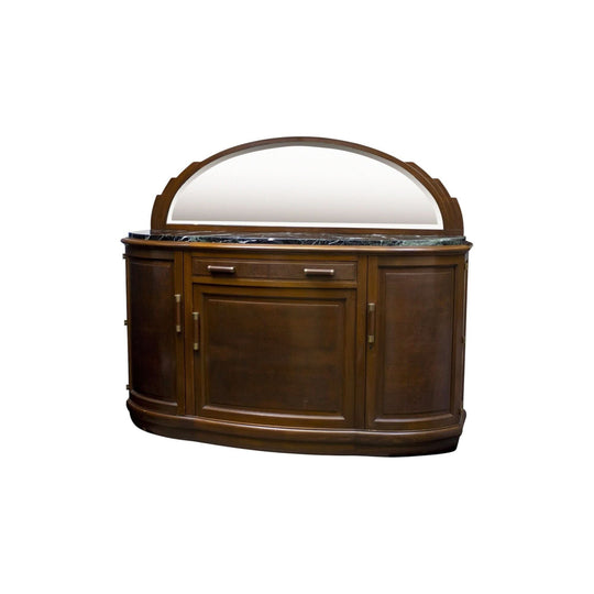 Art Deco Marble Top Buffet with Mirrored Back