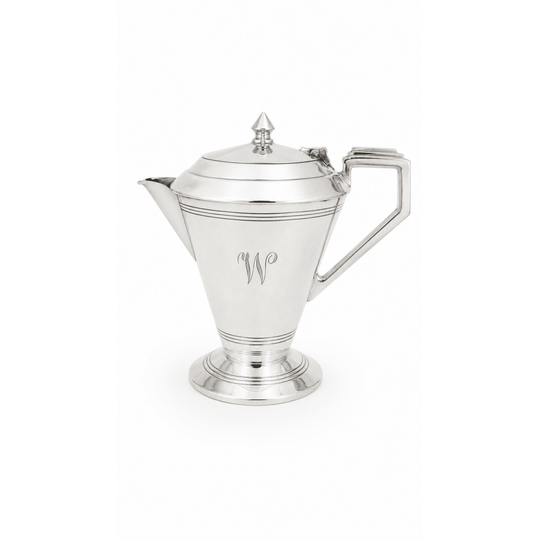 Art Deco Silver-Plated Teapot by Crusader, England – EPNS A1, Monogrammed ‘W’