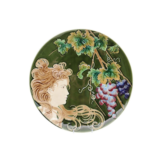 Art Nouveau majolica wall plaque