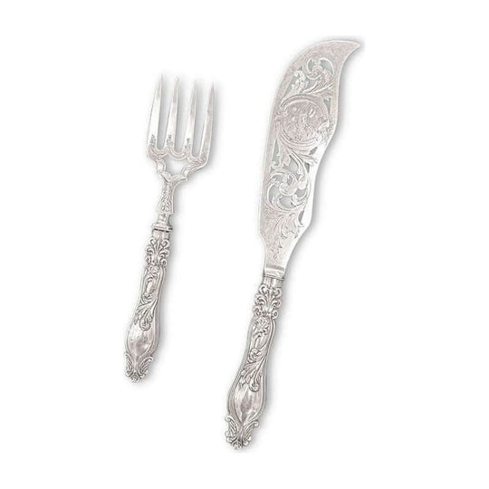 Art Nouveau Silver Plated Fish Servers