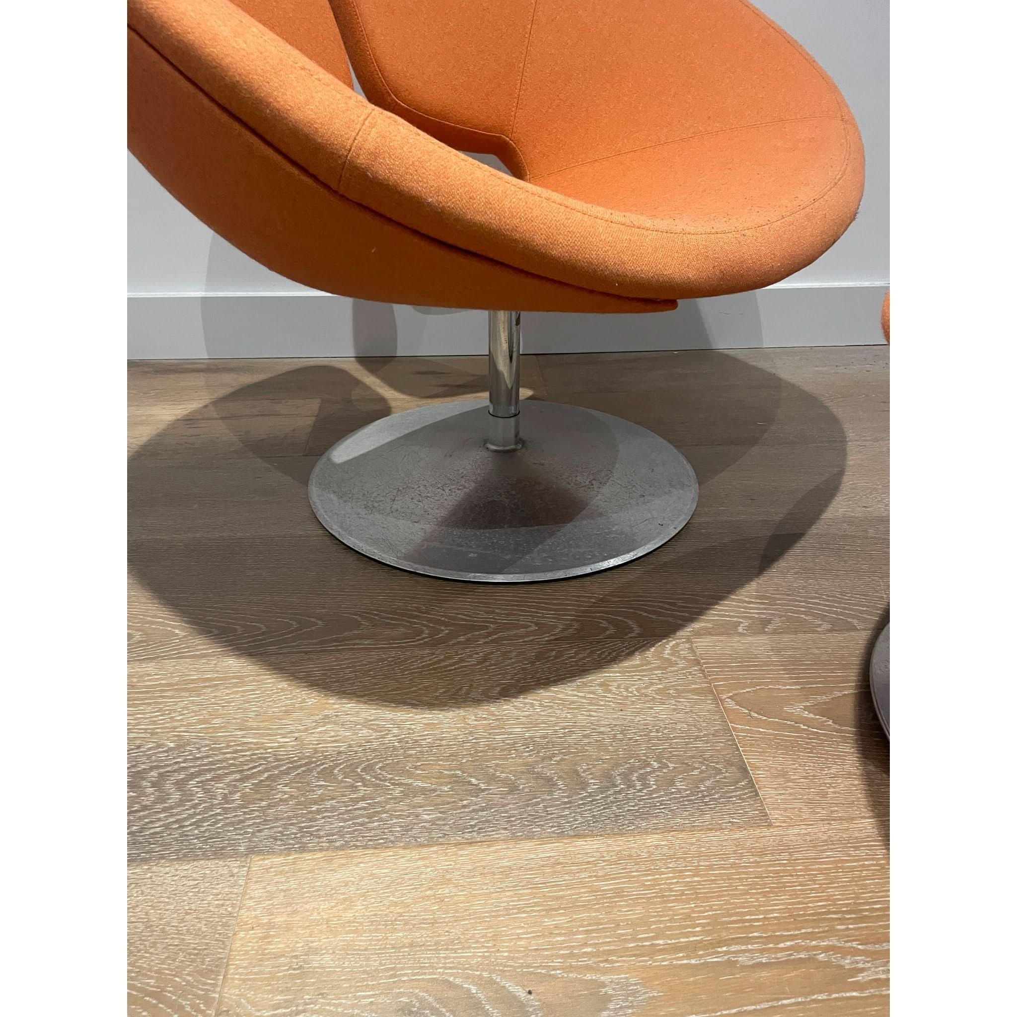 Artifort Apollo Chair & Footstool – Orange | Bazaa | Designer, Vintage and Antique Furniture