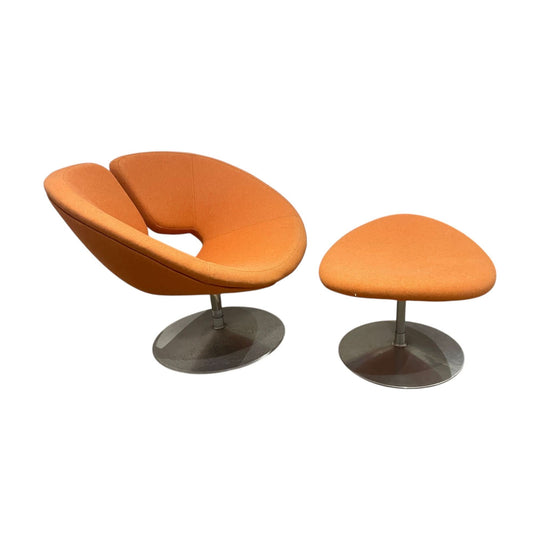 Artifort Apollo Chair & Footstool – Orange