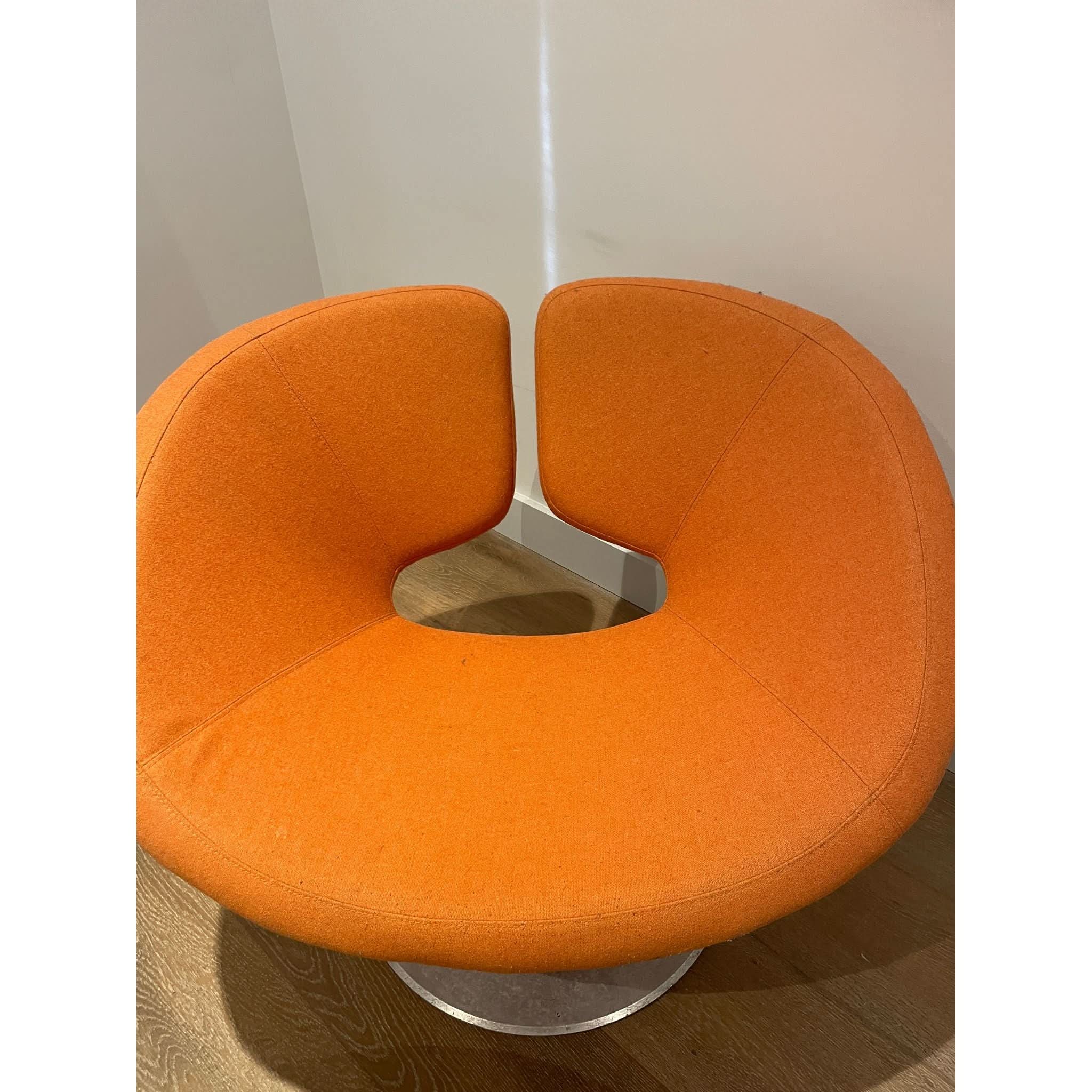 Artifort Apollo Chair & Footstool – Orange | Bazaa | Designer, Vintage and Antique Furniture