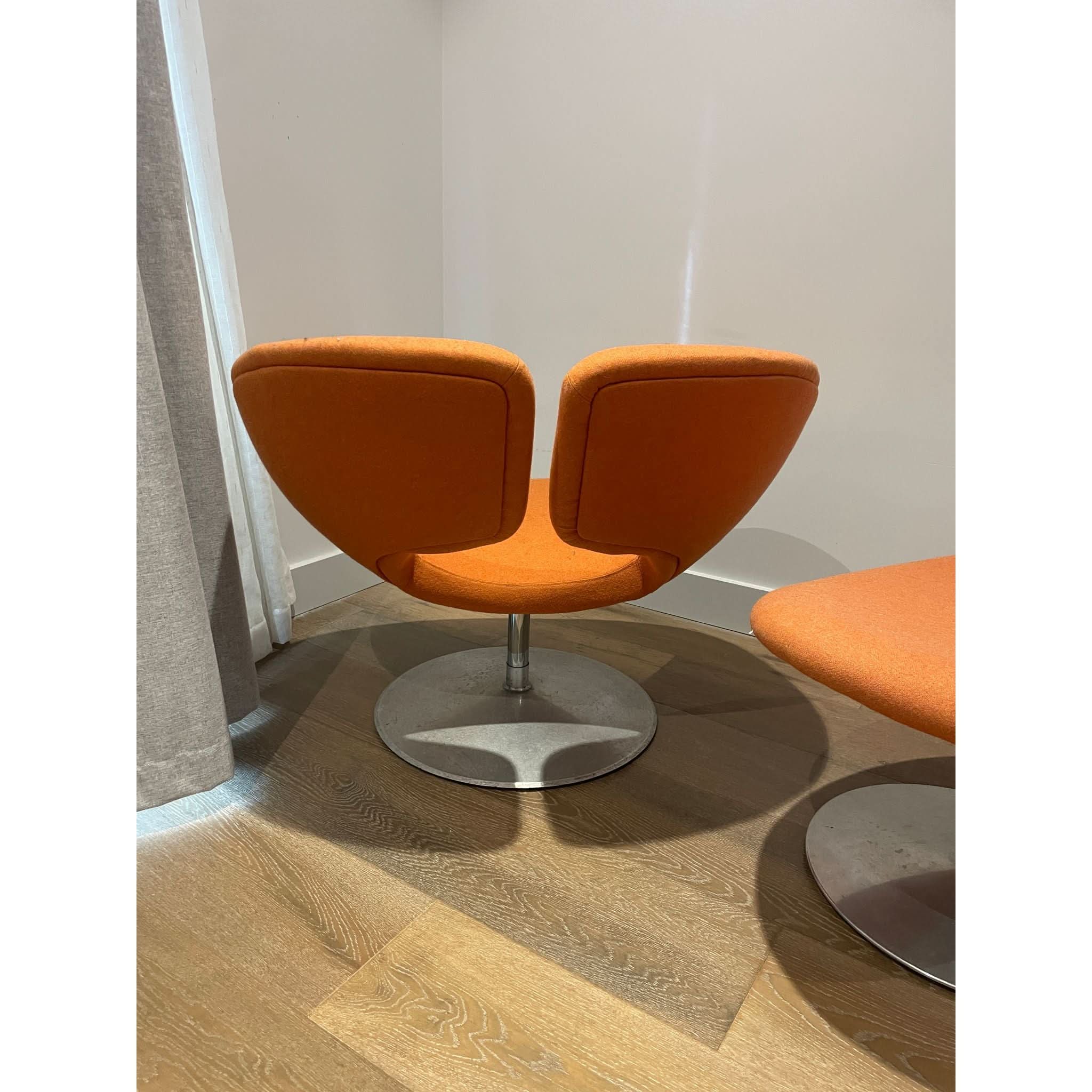 Artifort Apollo Chair & Footstool – Orange | Bazaa | Designer, Vintage and Antique Furniture