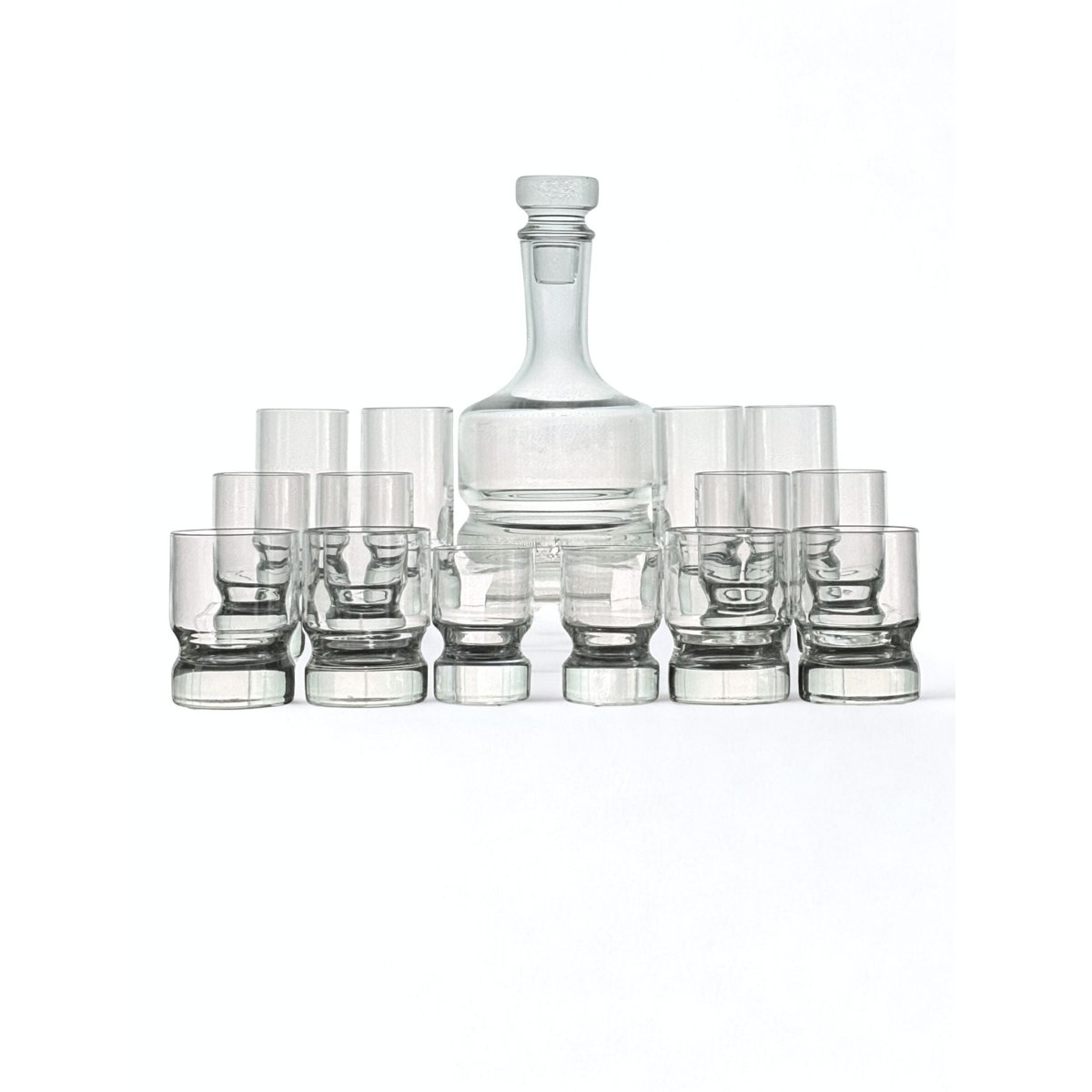Australian Crown Corning ‘Haama’ Decanter & Tumbler Suite by Denise Larcombe, 1972–1979 (Australian Design Award icon) | Bazaa | Designer, Vintage and Antique Furniture