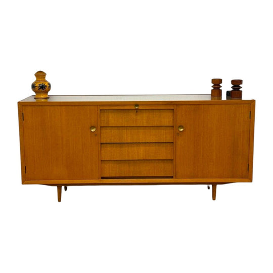 Australian Mid-Century Queensland Maple Sideboard with Rattan Top