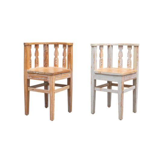 Authentic 1930s Swedish Folk Furniture with Intricate Hand-Carved Scallop Detail