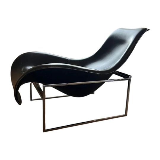 Authentic B&B Italia Mart Lounge Chair by Antonio Citterio – Black Leather
