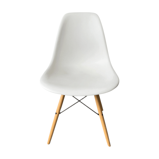Authentic Herman Miller Eames Molded Plastic Side Chair (DSW) - White