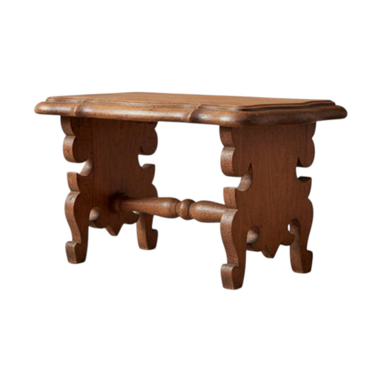 Antique French Walnut Foot Stool C1880 | Vintage Carved Furniture