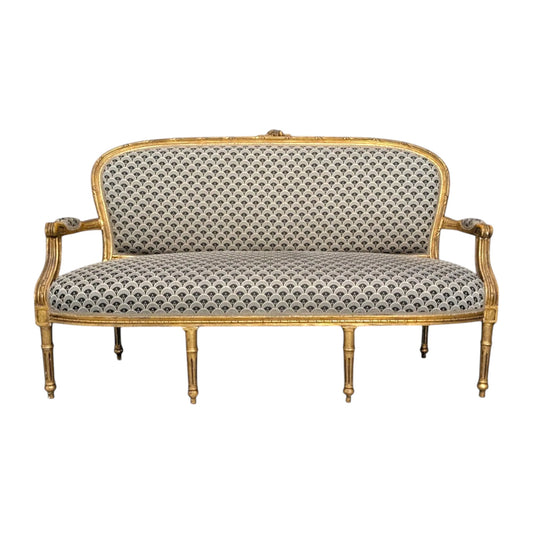 Louis XVI Style Early to Mid 20th Century Giltwood Canapé