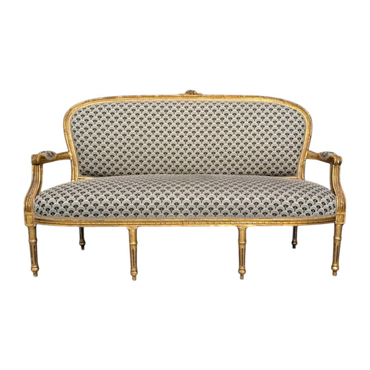 Louis XVI Style Early to Mid 20th Century Giltwood Canapé
