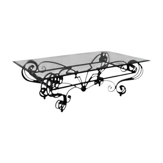 French Hand Forged Wrought Iron Coffee Table