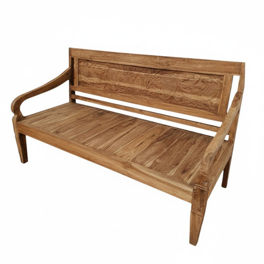 Balinese Natural Hand Carved Teak Daybed