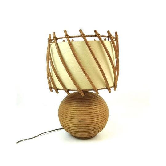 Bamboo & Wicker Desk Lamp | Louis Sognot