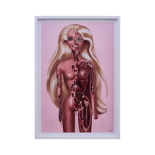 Nychos ‘Barbie Meltdown’ (2018) Limited Edition Print, Hand-Signed and Numbered 14/111, Framed