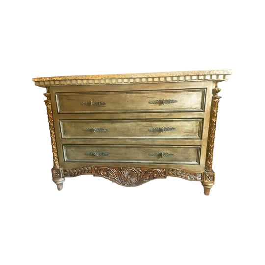 Baroque antique marble top chest of drawers hall stand Morocco  style