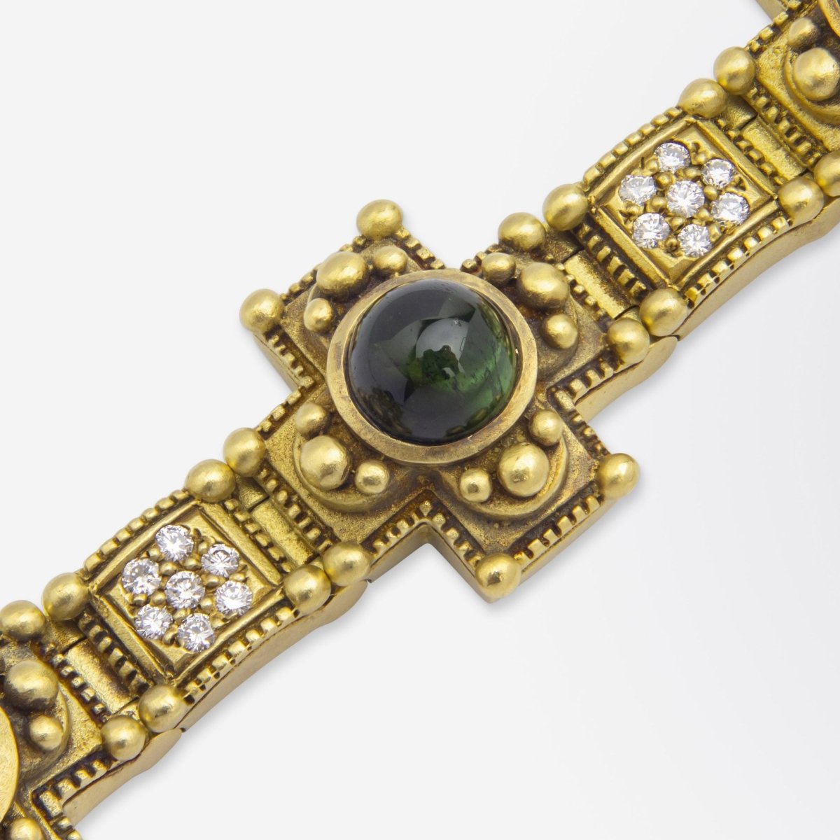 Barry Kieselstein - Cord Green Tourmaline & Diamond Bracelet | Bazaa | Designer, Vintage and Antique Furniture