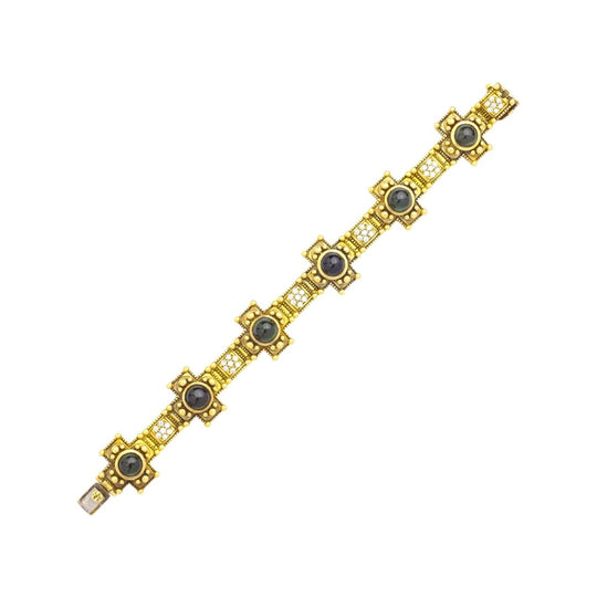 Barry Kieselstein-Cord Green Tourmaline & Diamond Bracelet